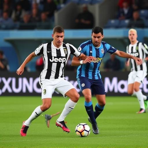 Azione di gioco durante la partita Juventus - Napoli